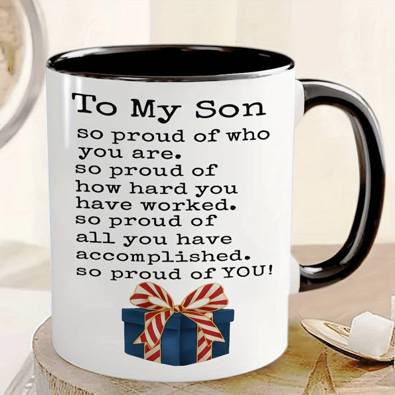 Tailorly Black Accent 11 oz Mug - letter design with an message