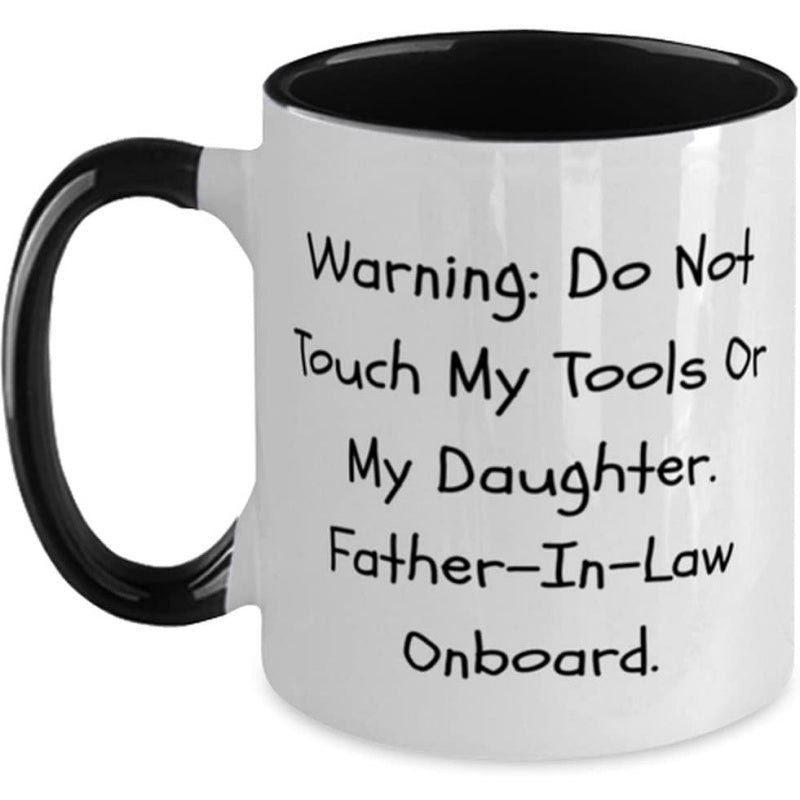 Tailorly Black Accent 11 oz Mug - sarcastic father in law warning