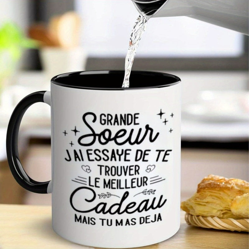 Tailorly Black Accent 11 oz Mug - french quote "jai essaye de te"
