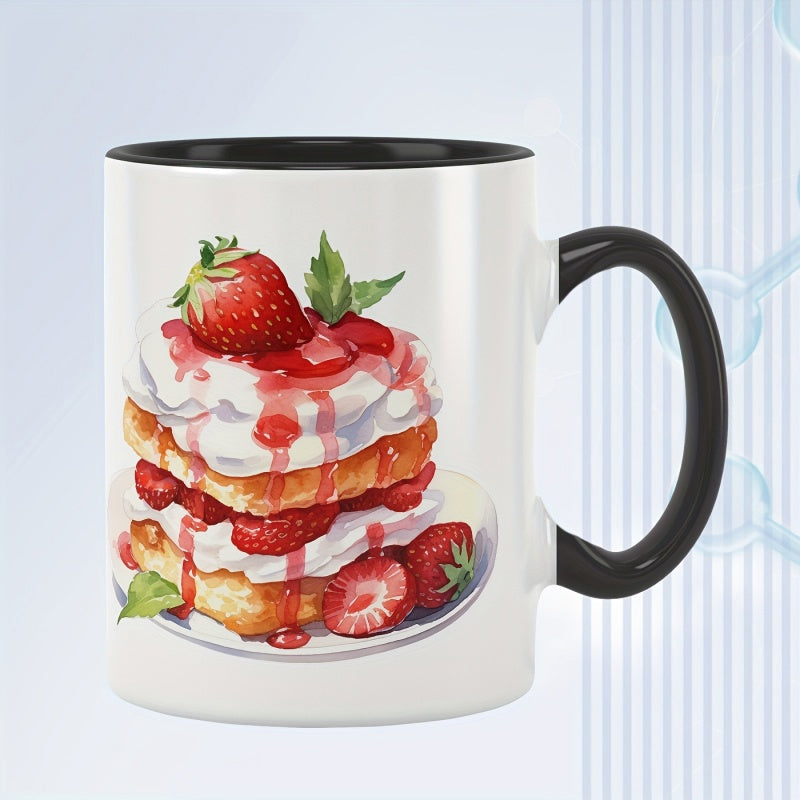 Tailorly Black Accent 11 oz Mug - colorful happy birthday cake banner