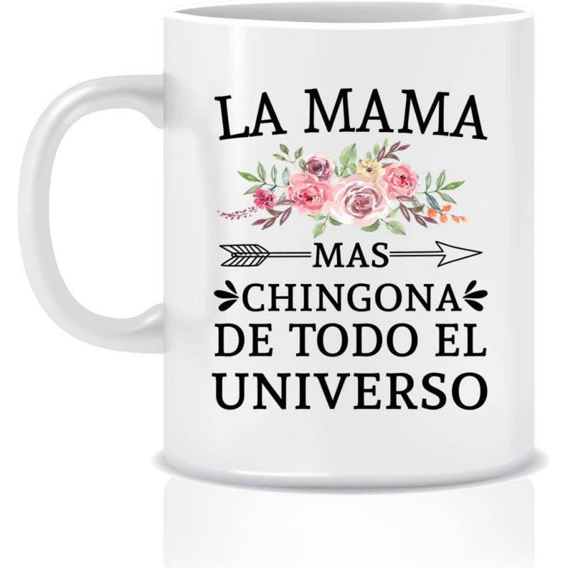 Tailorly White Ceramic 11 oz Mug - Delicate Pink Roses With Lush Green Leaves And Decorative Arrow Design Flower