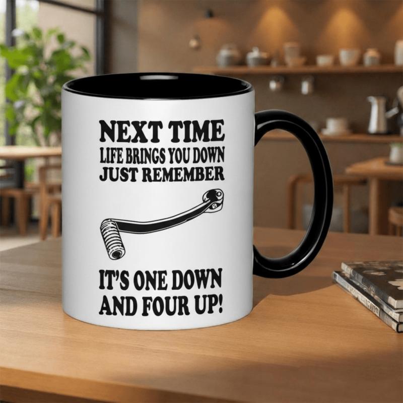 Tailorly Black Accent 11 oz Mug - next you down its and four up 11oz printed ceramic mug coffee mug with print coffee mug dishwasher microwave