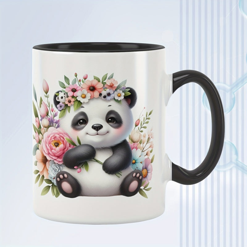 Tailorly Black Accent 11 oz Mug - fun and cute panda design