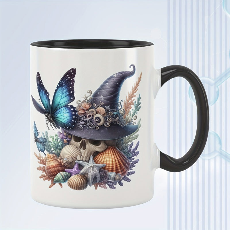 Tailorly Black Accent 11 oz Mug - watercolor witch