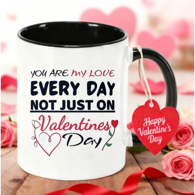 Tailorly Black Accent 11 oz Mug - you are my on valentines day