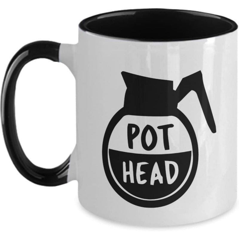 Tailorly Black Accent 11 oz Mug - tea drinking mug pot head two tone 11oz black_d5a7738d28bd4580bc44d59aab9a5bfe