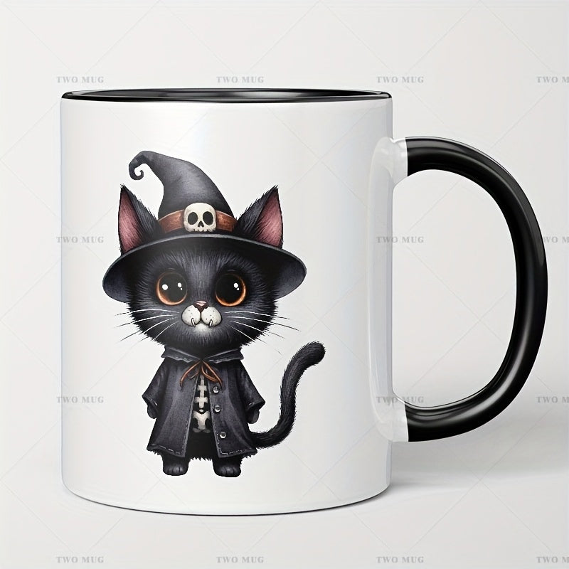 Tailorly Black Accent 11 oz Mug - black cat witch