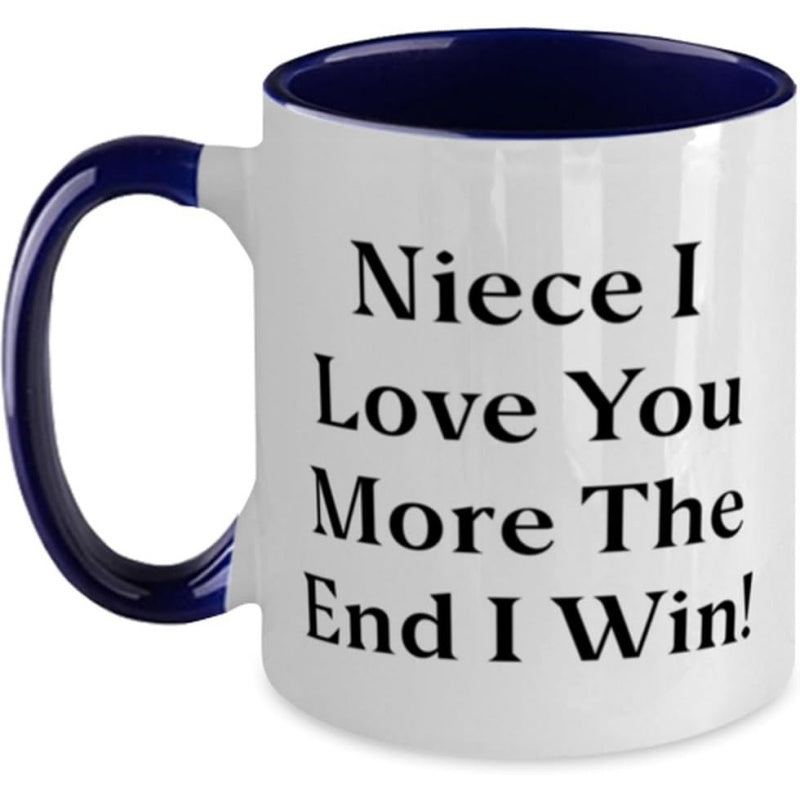 Tailorly Black Accent 11 oz Mug - heart handle funny aunt niece text