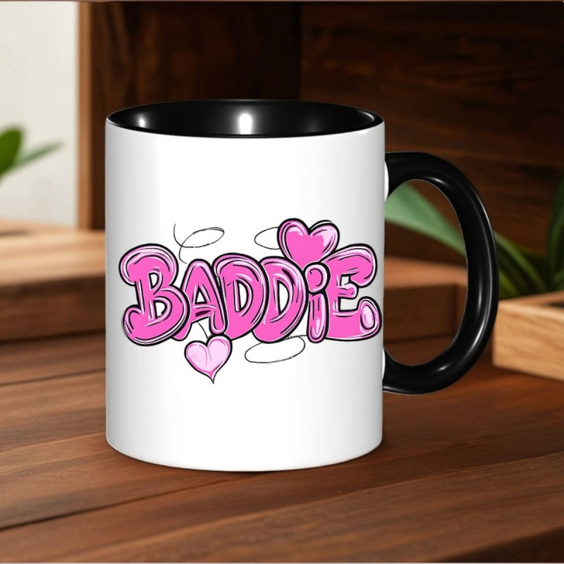 Tailorly Black Accent 11 oz Mug - baddie lettering