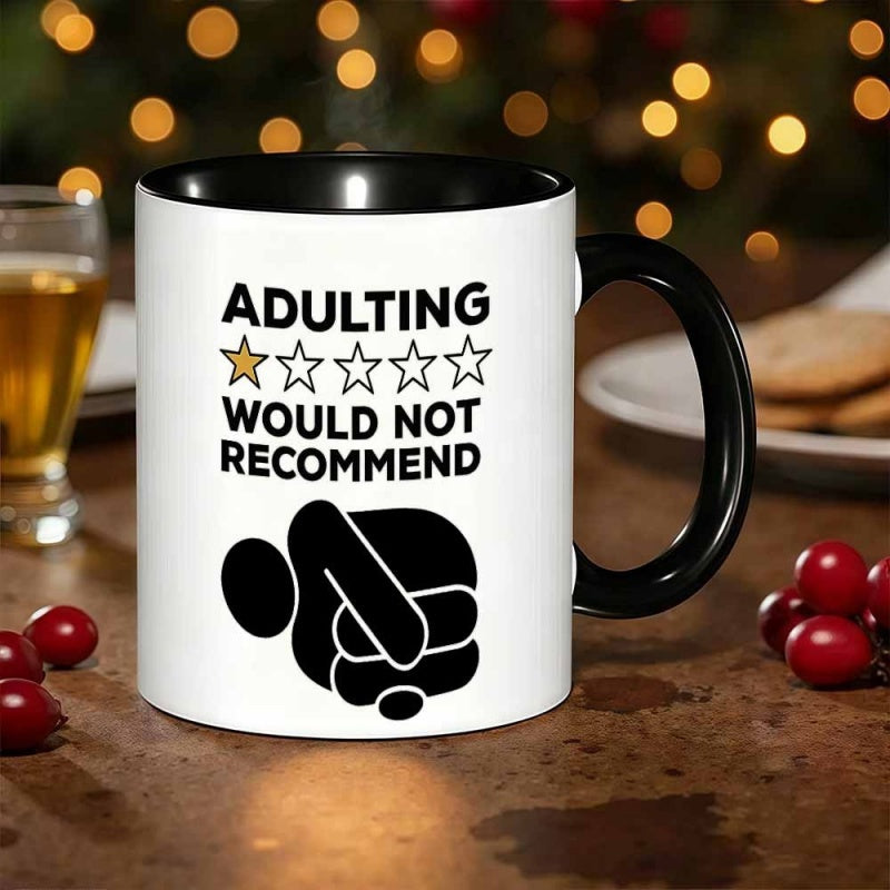 Tailorly Black Accent 11 oz Mug - 1pc novelty 11oz360ml ceramic mug suitable for coffee tea birthday gifts unique and funny mothers day thanksgiving