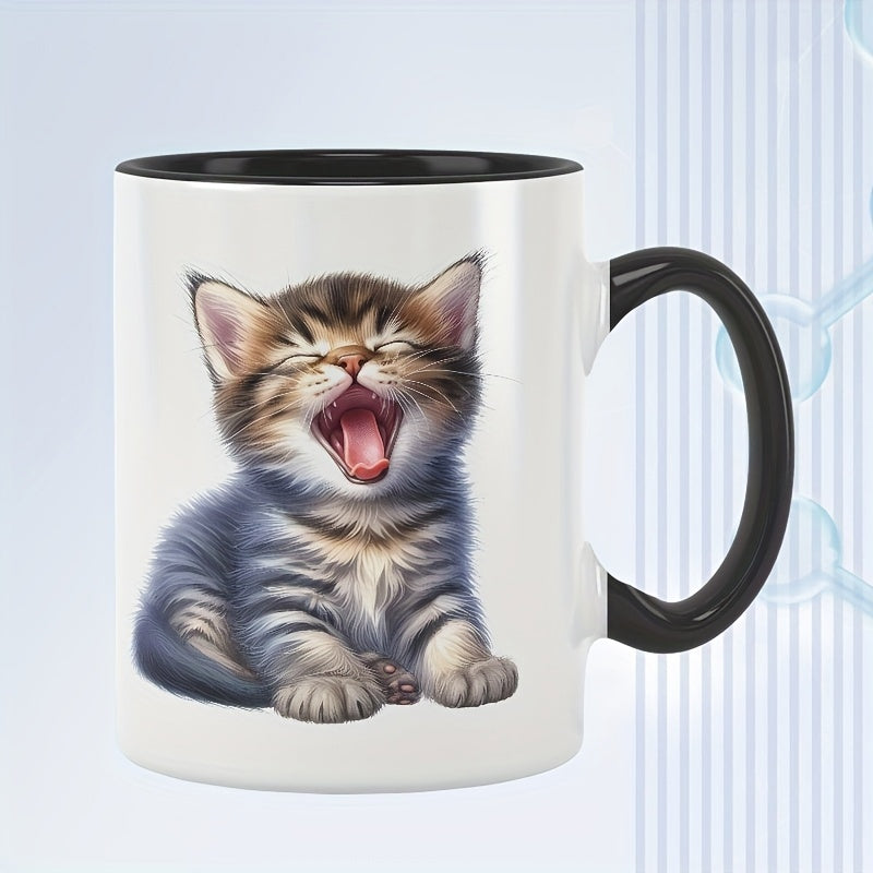 Tailorly Black Accent 11 oz Mug - cute kitten