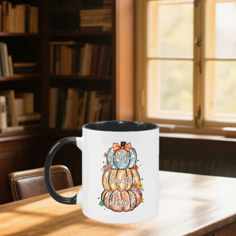 Tailorly Black Accent 11 oz Mug - expresses gratitude
