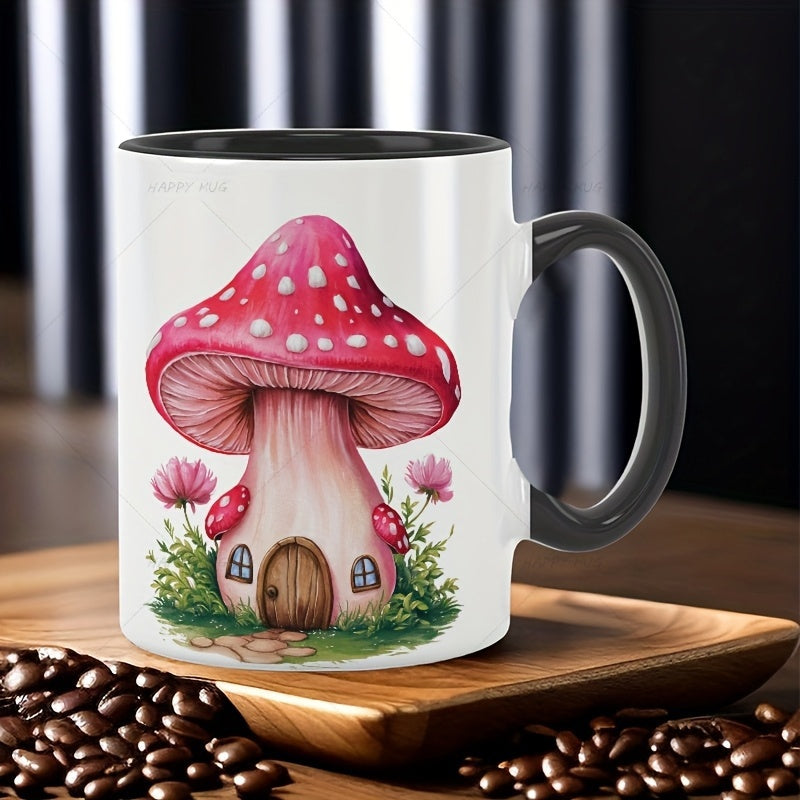 Tailorly Black Accent 11 oz Mug - whimsical house