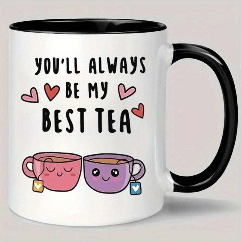 Tailorly Black Accent 11 oz Mug - 11oz ceramic coffee cup featuring the design youll tea a reusable insulated travel mug ideal for coffee enthusiasts