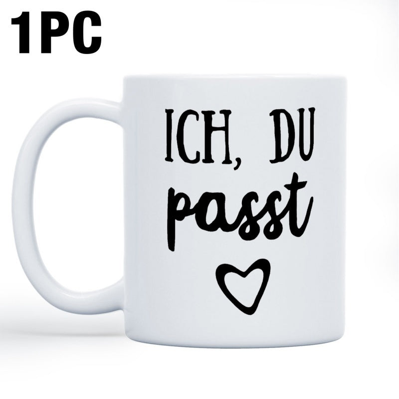 Tailorly White Ceramic 11 oz Mug - Minimalist Featuring Hand Drawn Heart Design Mug
