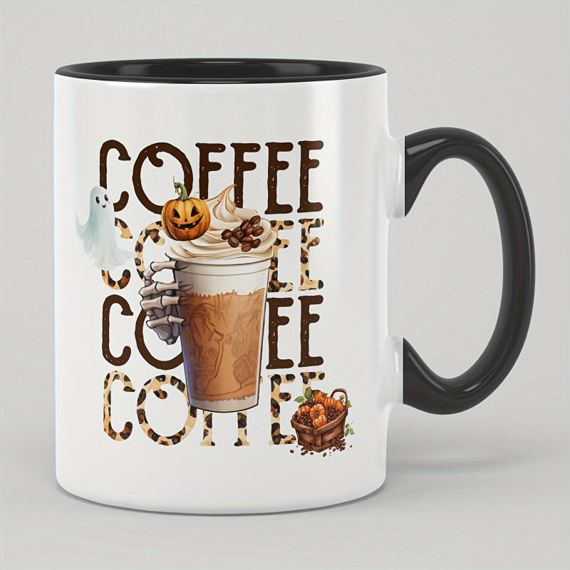 Tailorly Black Accent 11 oz Mug - a 11 oz 330ml halloween coffee mug coffee cup for coffee loving friends high end gift box a good gift holiday gift