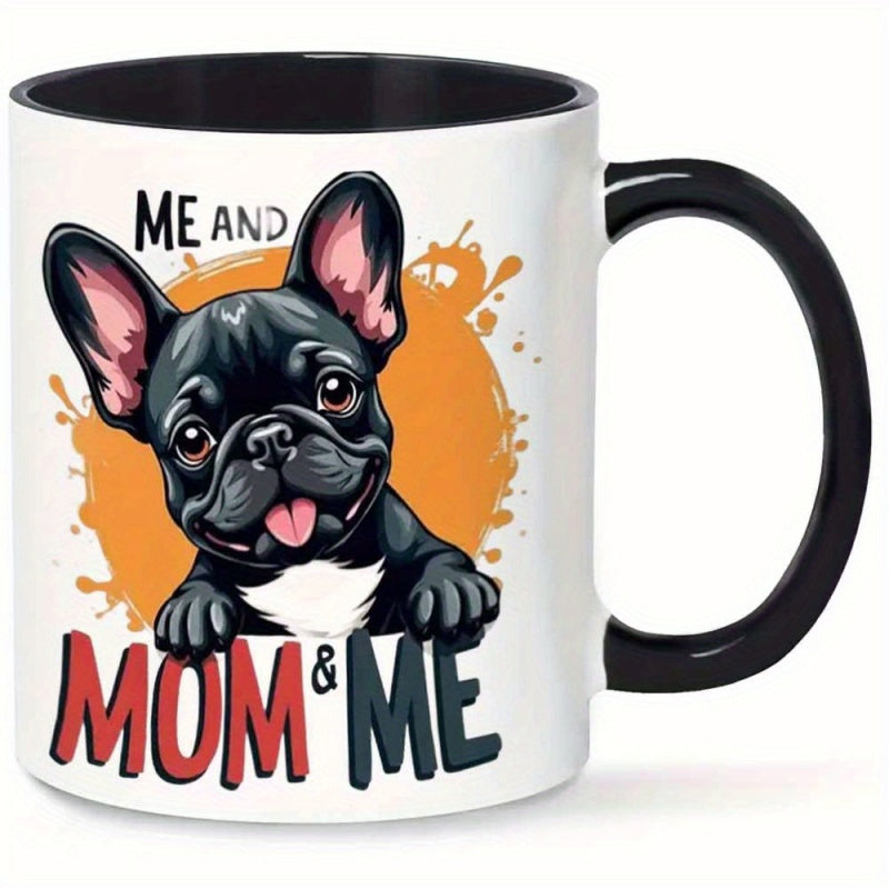 Tailorly Black Accent 11 oz Mug - french bulldog illustration