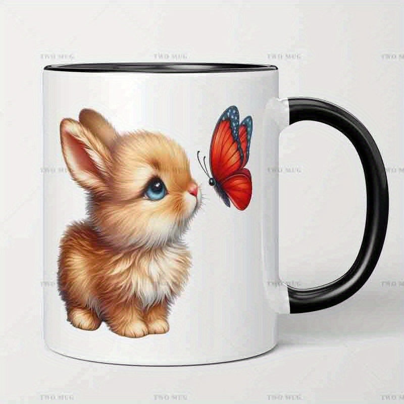 Tailorly Black Accent 11 oz Mug - 1 red mug 11oz ceramic cup suitable for coffee milk egg white gift for on birthdays mothers day fathers day