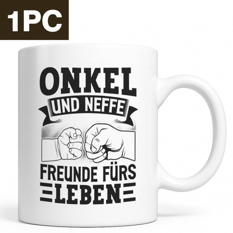 Tailorly White Ceramic 11 oz Mug - Two Powerful Fists Bumping Together Symbolizing Lifelong Family Friendship Fist