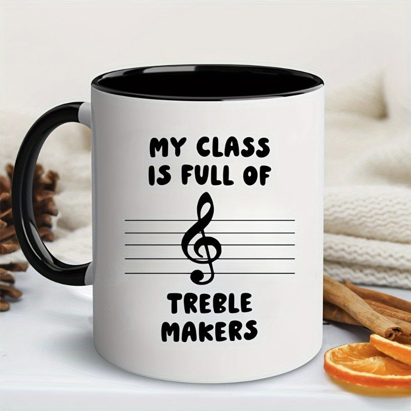 Tailorly Black Accent 11 oz Mug - my class is full of treble makers