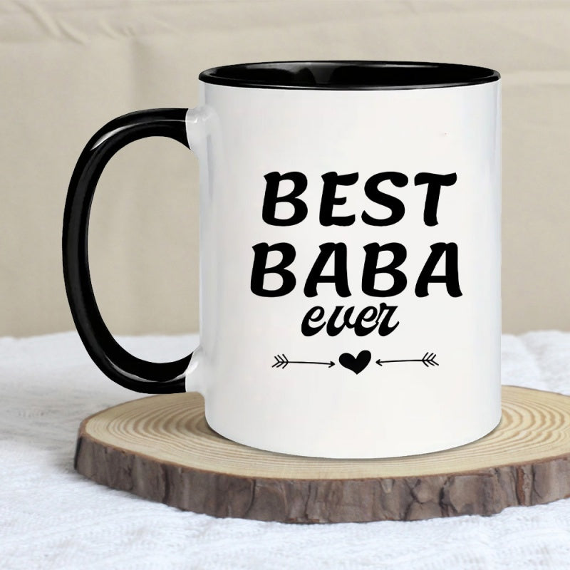Tailorly Black Accent 11 oz Mug - best baba ever with hearts and arrows