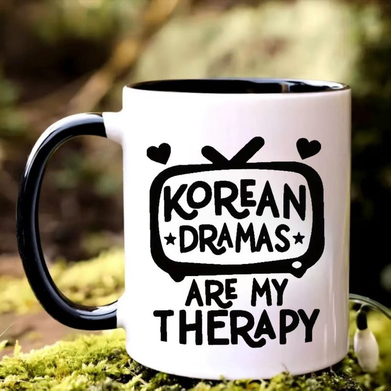 Tailorly Black Accent 11 oz Mug - mug set 1pc korean coffee mug 11oz ceramic mug lovers gift for fans korean movie tea cup mug