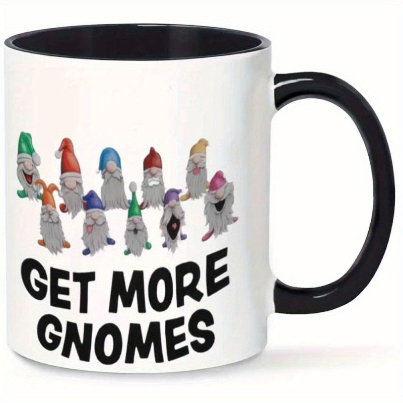Tailorly Black Accent 11 oz Mug - colorful cartoon gnomes