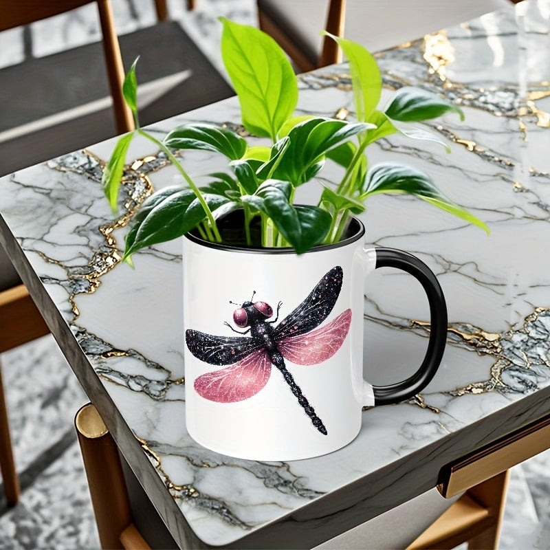 Tailorly Black Accent 11 oz Mug - dragonfly design