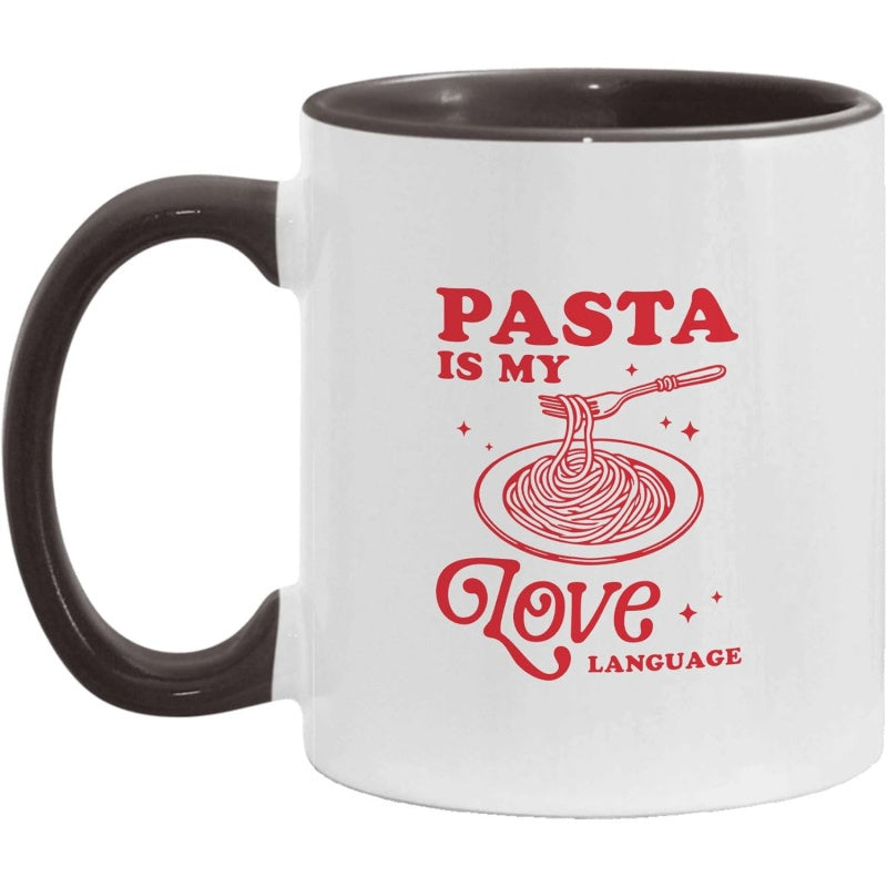 Tailorly Black Accent 11 oz Mug - pasta language valentines day coffee mugs couple two tone accent ceramic cups gift for her 11oz_73c9887f9f9f40448c5b8a2afc1c1960