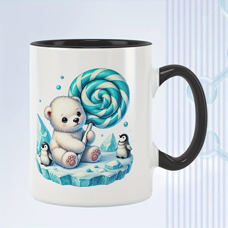 Tailorly Black Accent 11 oz Mug - giant lollipop and polar bear