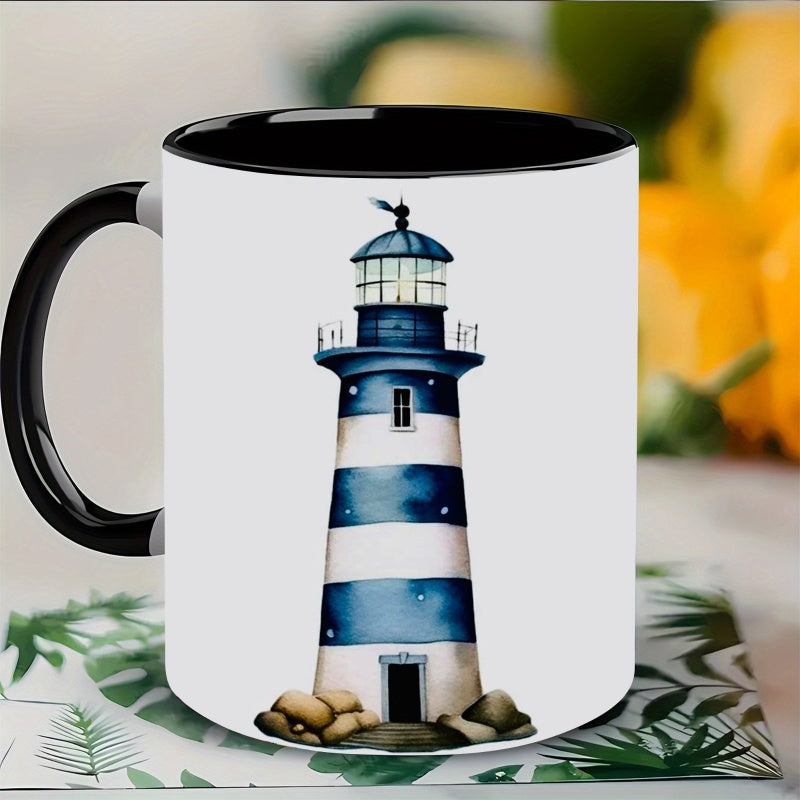 Tailorly Black Accent 11 oz Mug - watercolor year christmas