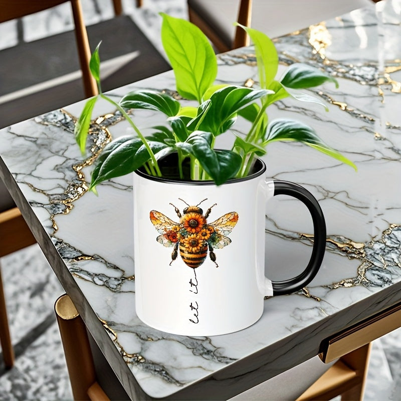 Tailorly Black Accent 11 oz Mug - cartoon bee