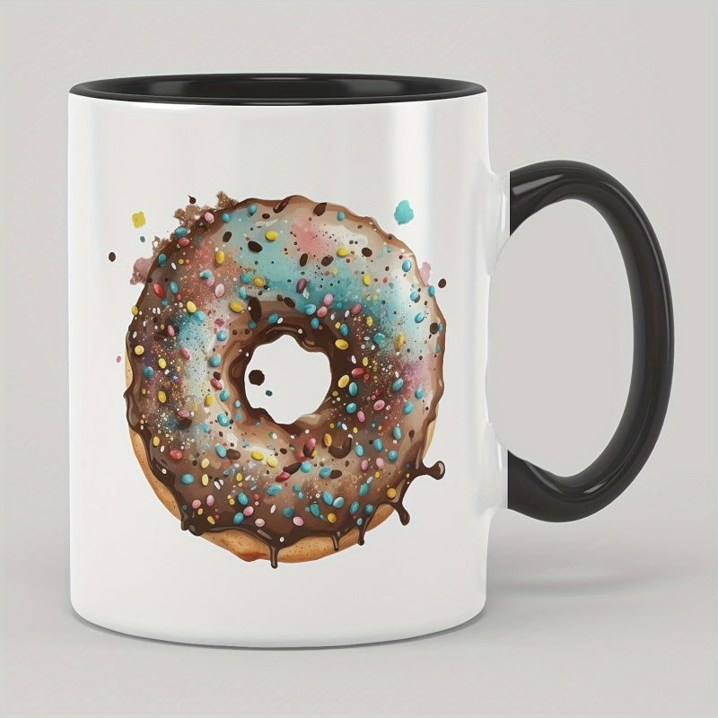 Tailorly Black Accent 11 oz Mug - chocolate donut
