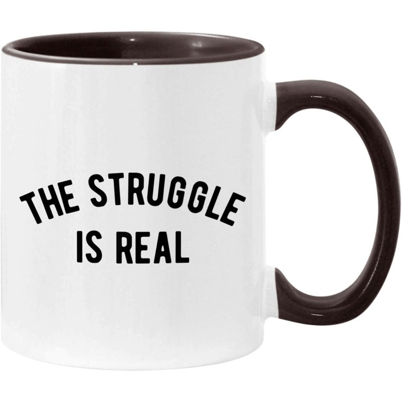 Tailorly Black Accent 11 oz Mug - the sarcastic saying exhausted cup 11oz accent mug_5a138ed784044dbba5c20808781a1ede sarcastic saying