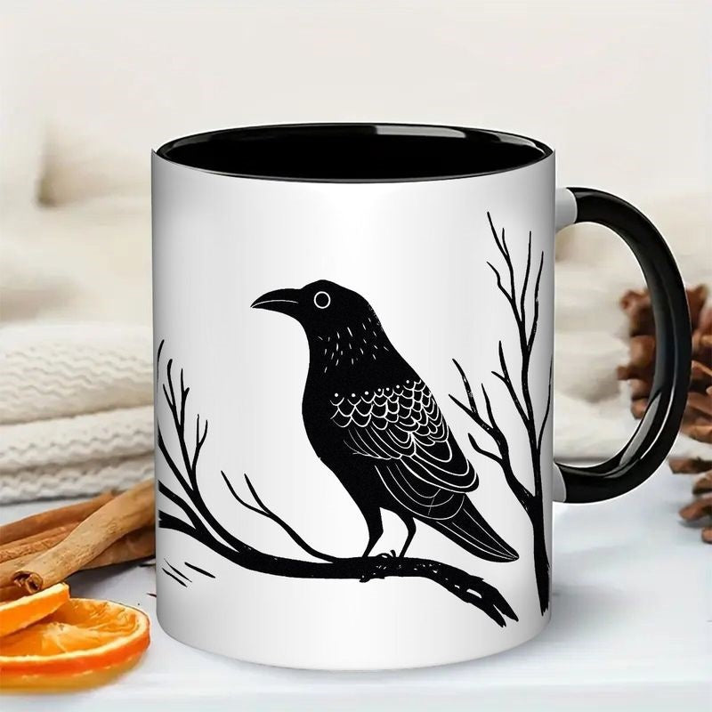 Tailorly Black Accent 11 oz Mug - halloween theme gothic illustration