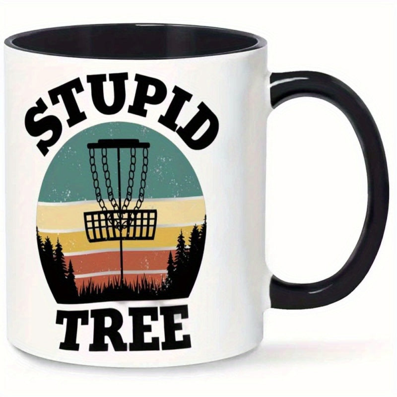 Tailorly Black Accent 11 oz Mug - stupid tree sunset