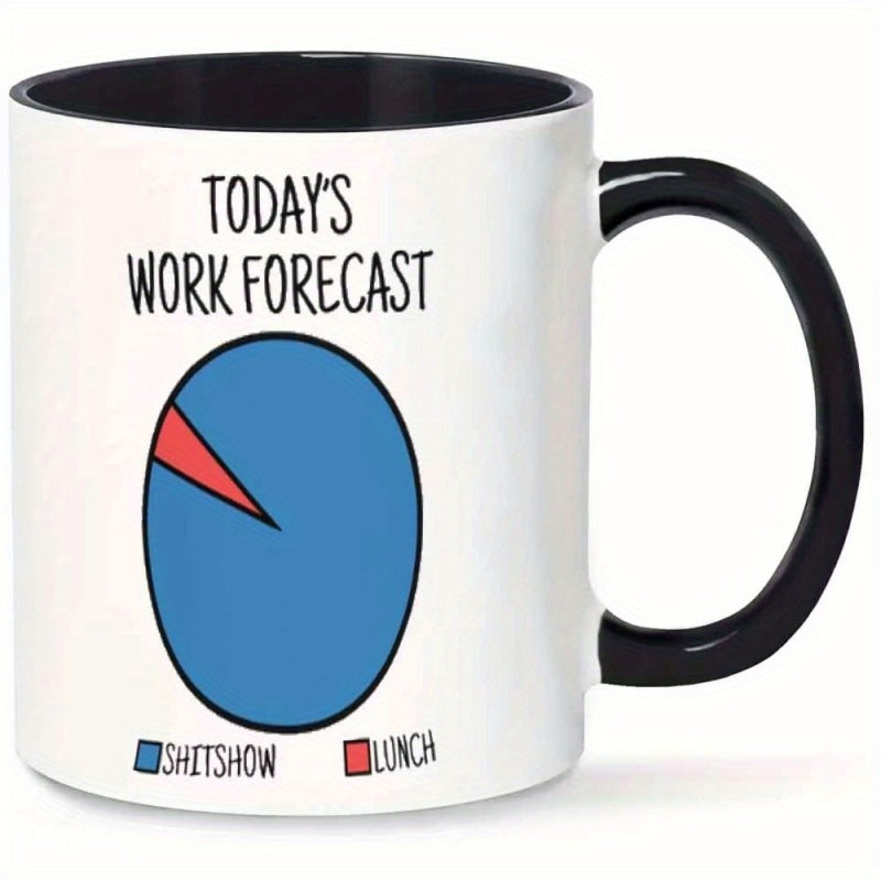 Tailorly Black Accent 11 oz Mug - todays work forecast performance text
