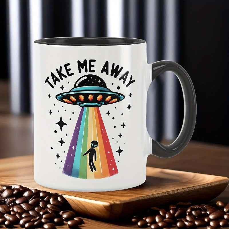 Tailorly Black Accent 11 oz Mug - spaceship