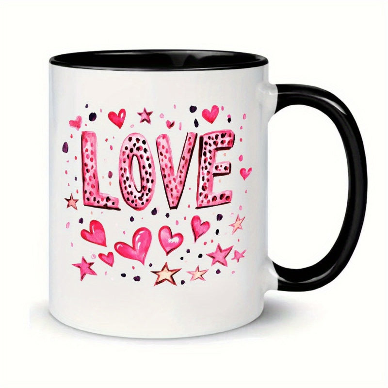 Tailorly Black Accent 11 oz Mug - 1pc 11oz double sided ceramic coffee mug design insulated machine washable gift for ideal for home decor