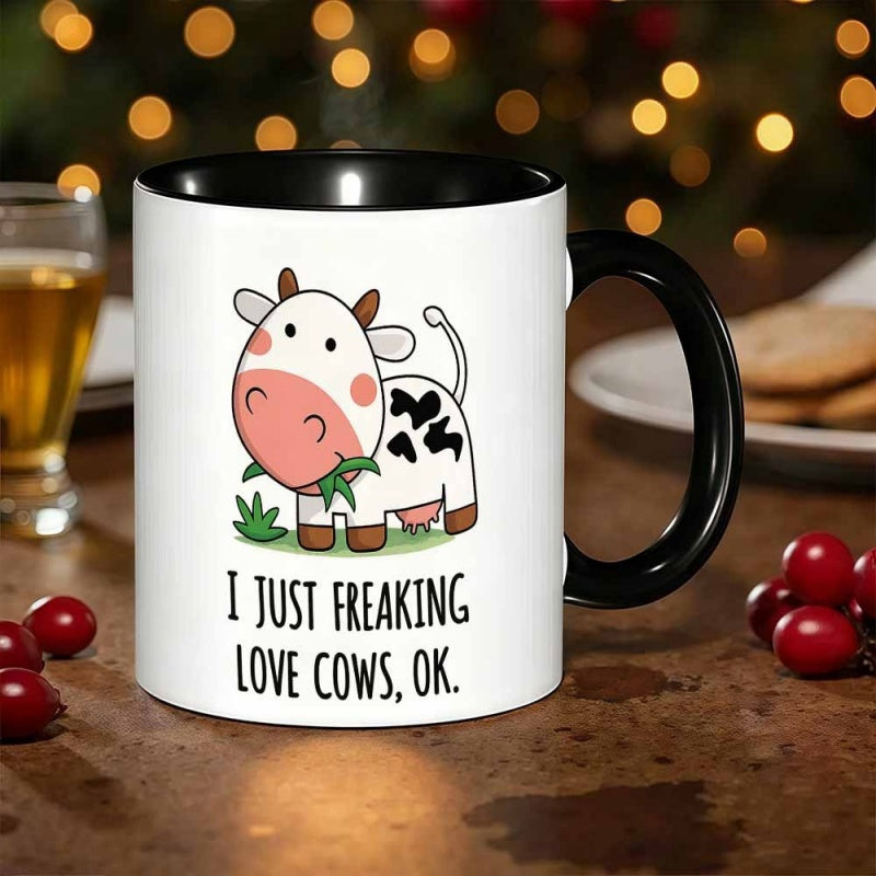Tailorly Black Accent 11 oz Mug - 1pc novelty 11oz360ml ceramic mug suitable for coffee tea birthday gifts unique funny gift mug reusable mothers day
