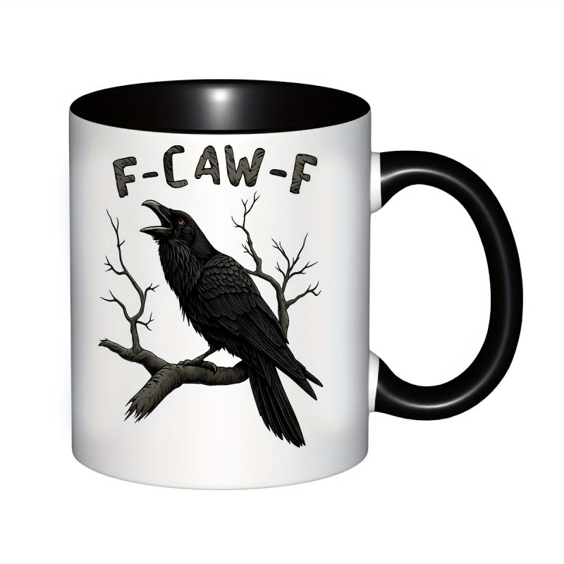 Tailorly Black Accent 11 oz Mug - on a branch with a grunge gothic