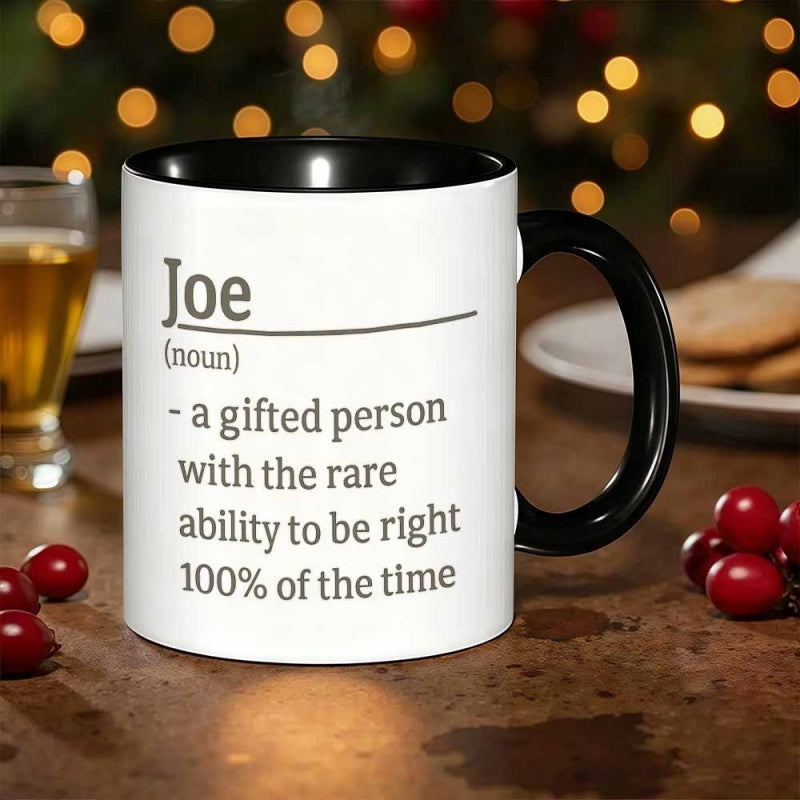 Tailorly Black Accent 11 oz Mug - person
