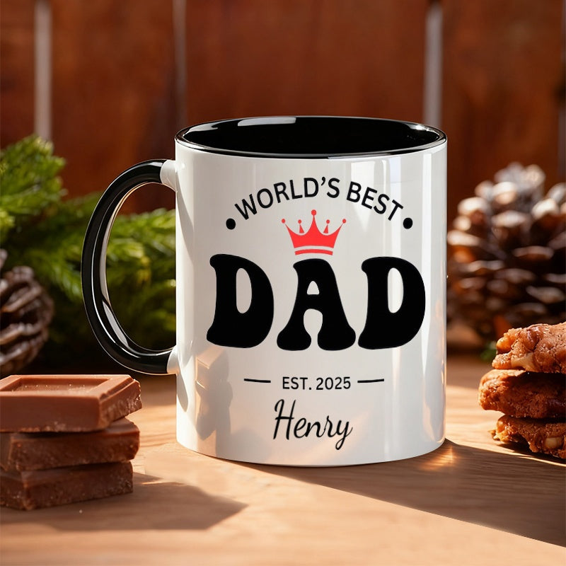 Tailorly Black Accent 11 oz Mug - dad a perfect gift for birthdays holidays fathers day thanksgiving new year and chri