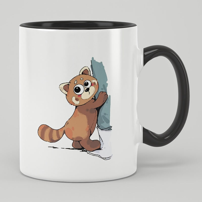 Tailorly Black Accent 11 oz Mug - cute raccoon pattern