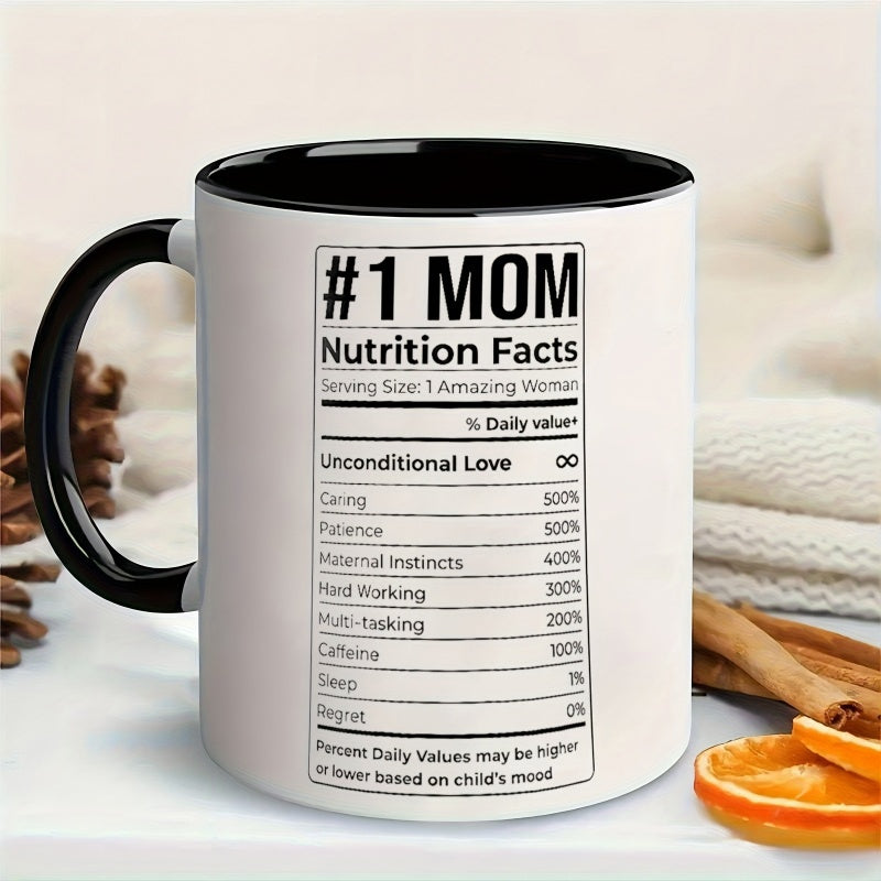 Tailorly Black Accent 11 oz Mug - nutrition facts label mom quotes