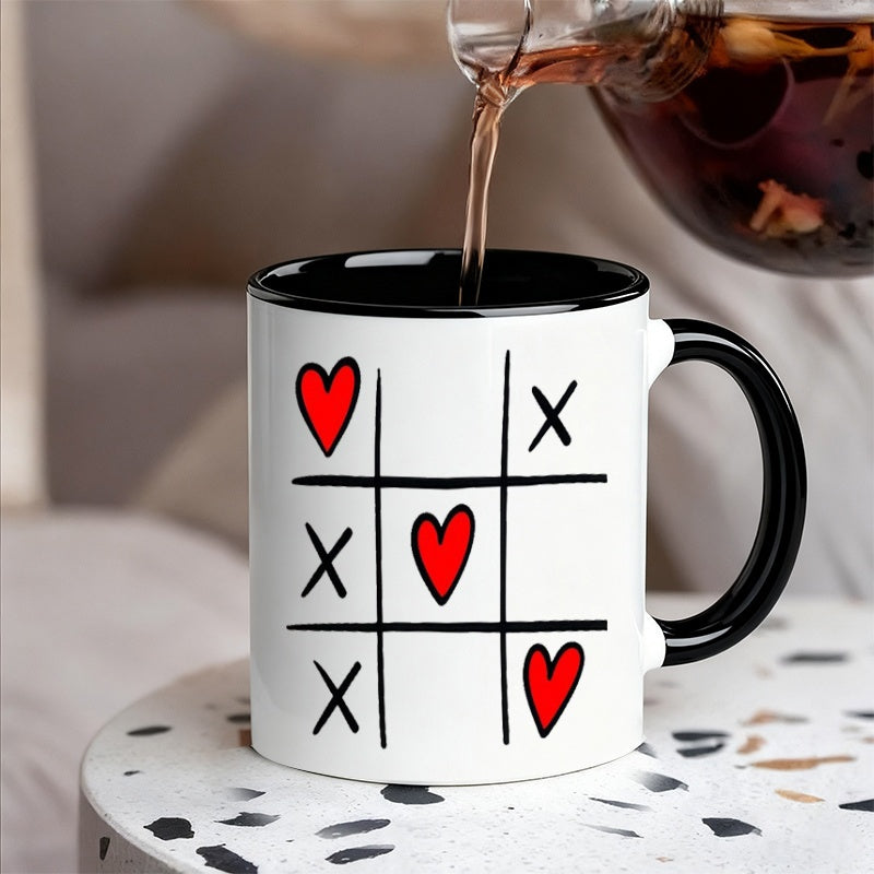 Tailorly Black Accent 11 oz Mug - love checkerboard