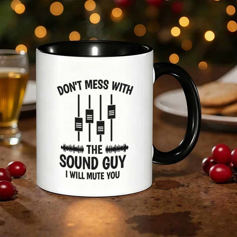 Tailorly Black Accent 11 oz Mug - novelty sound guy