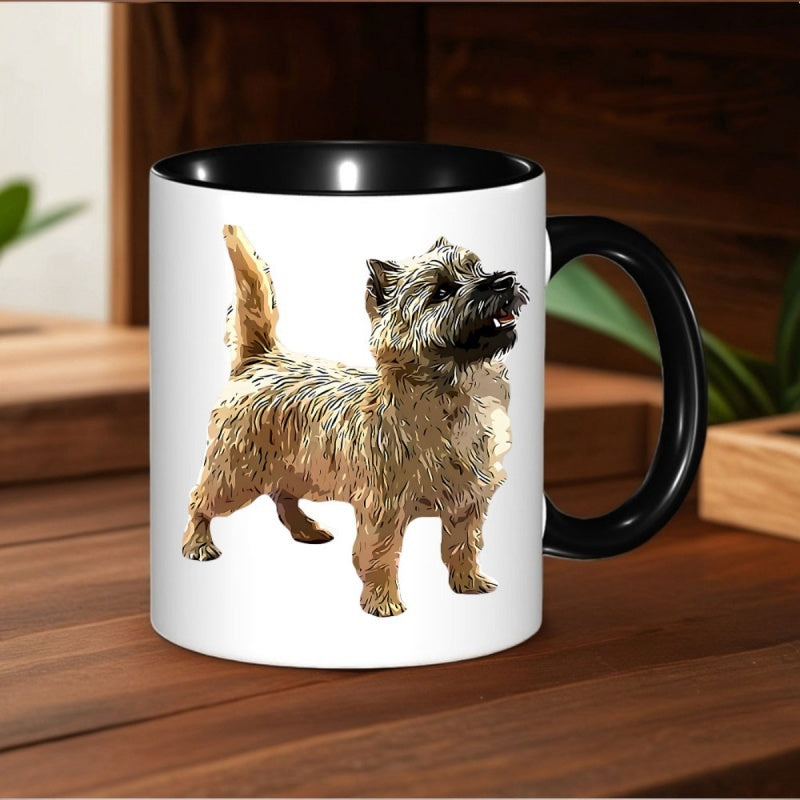 Tailorly Black Accent 11 oz Mug - terrier dog face