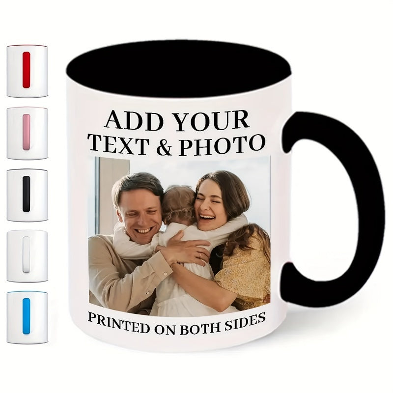 Tailorly Black Accent 11 oz Mug - personalized photo and text