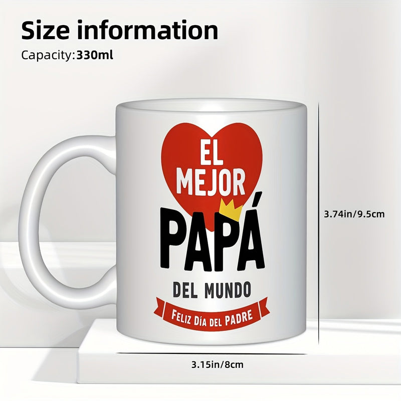 Tailorly White Ceramic 11 oz Mug - Red Heart With Golden Crown And Elegant Decorative Text On Ceramic Mug